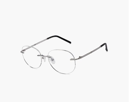 Silver frame clear gls & black frame