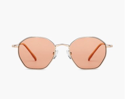 Women orange lens & gold toned sunglasses