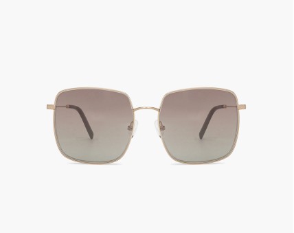 Pink lens & gold toned shield sunglasses