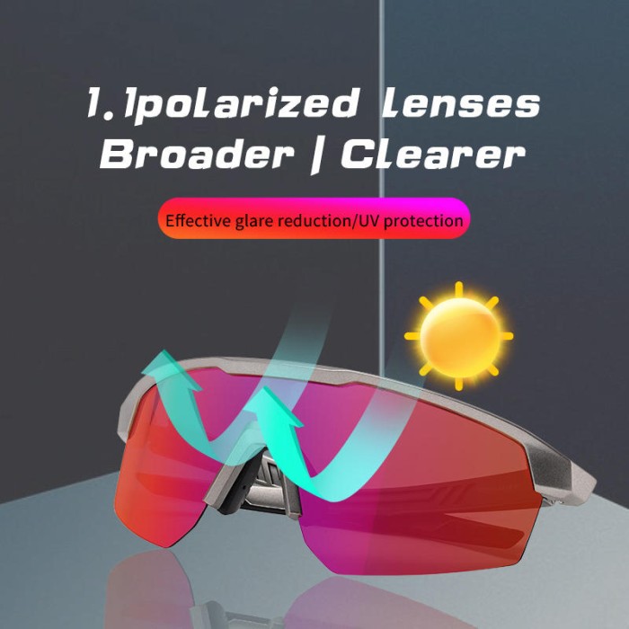 TR90 Polarized Cycling Sports Sunglasses Oversized Frame Style