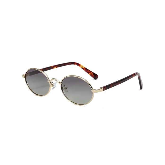 Classic Metal Frame Retro Round Polarized Sunglasses
