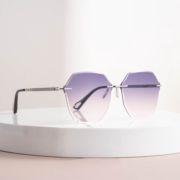 Women's Frameless Polygon Sunglasses
