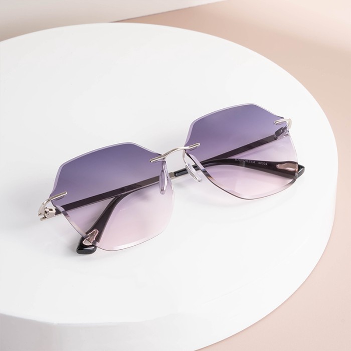 Women's Frameless Polygon Sunglasses