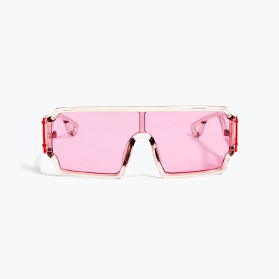 Color-Blocking Oversized Frame Sunglasses