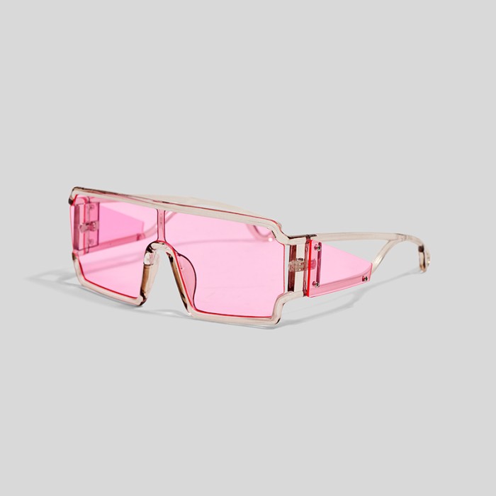 Color-Blocking Oversized Frame Sunglasses