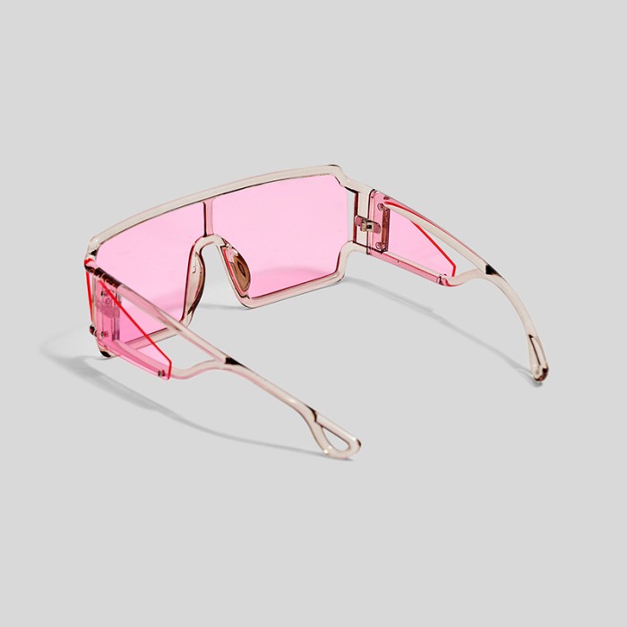 Color-Blocking Oversized Frame Sunglasses