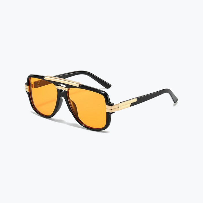 Metal Square Oversized Frame Gradient Sunglasses