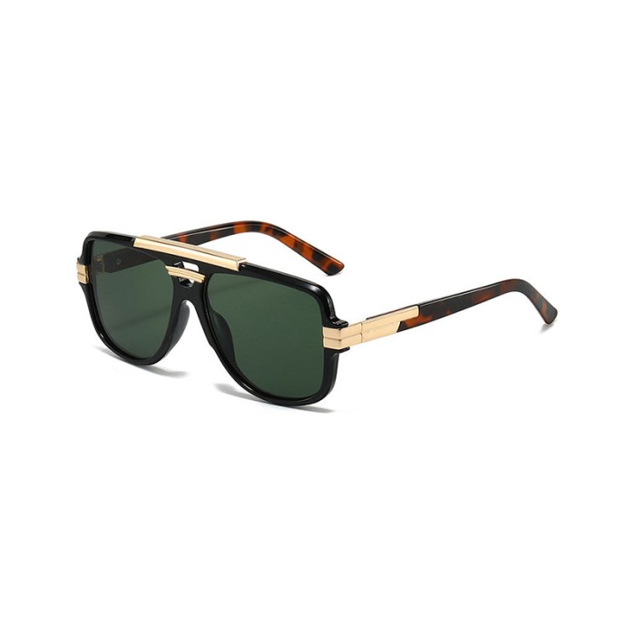 Metal Square Oversized Frame Gradient Sunglasses