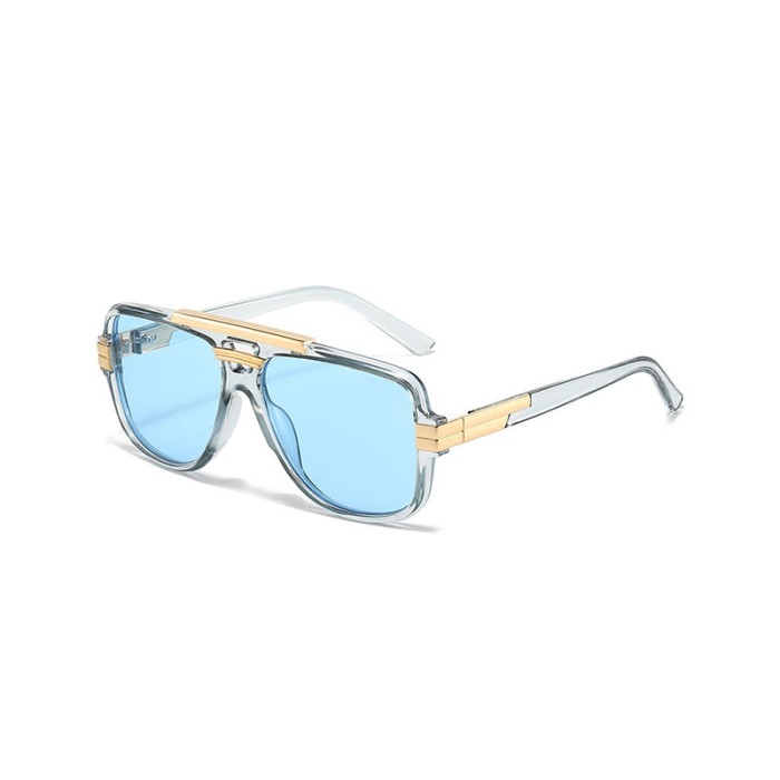Metal Square Oversized Frame Gradient Sunglasses