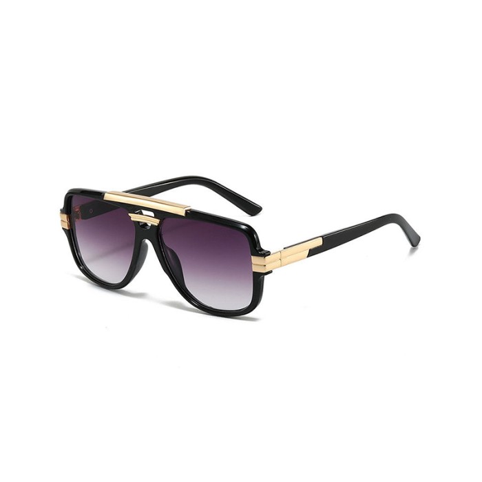 Metal Square Oversized Frame Gradient Sunglasses