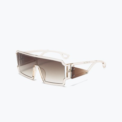 One-Piece Square Contrast Color Large Frame Sunglasses