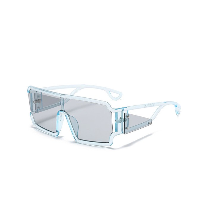 One-Piece Square Contrast Color Large Frame Sunglasses