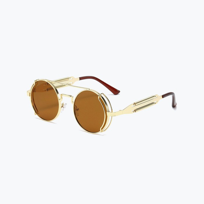 Retro Metal Round-Frame Sunglasses