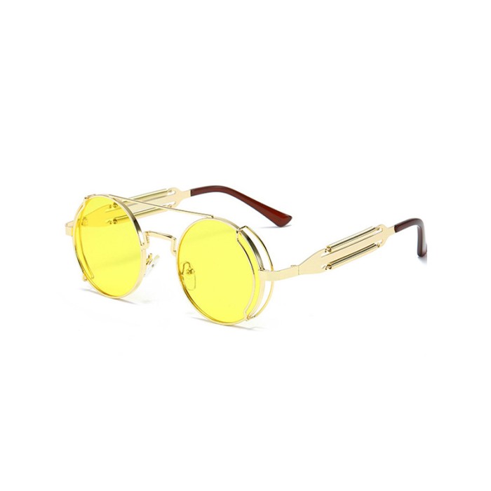 Retro Metal Round-Frame Sunglasses