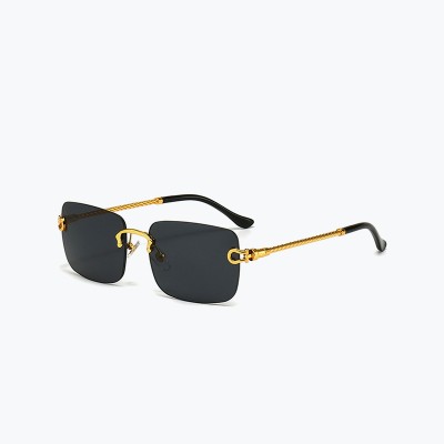 Square Cut-Edge Metal Twisted Leg Sunglasses