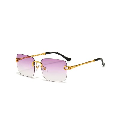 Square Cut-Edge Metal Twisted Leg Sunglasses Square Cut-Edge Metal Twisted Leg Sunglasses
