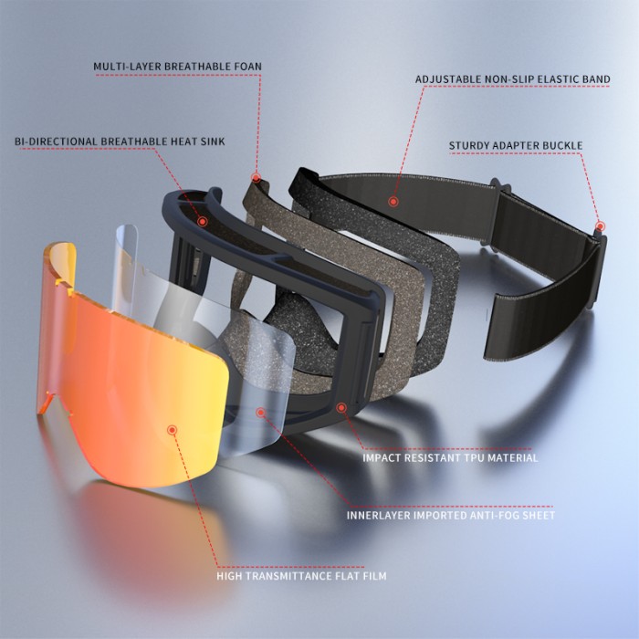 Anti-Fog Anti-Scratch UV400 Ski Goggles