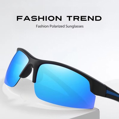 Outdoor Sports Polarized Sunglasses Semi-Rim Design UV Protection Outdoor Sports Polarized Sunglasses Semi-Rim Design UV Protection