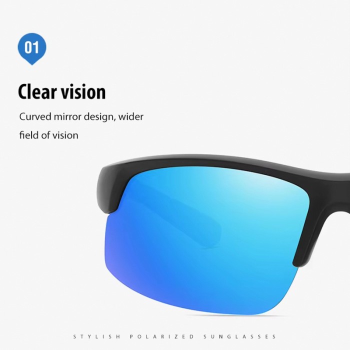Outdoor Sports Polarized Sunglasses Semi-Rim Design UV Protection