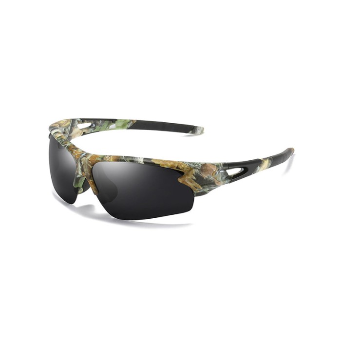 Fashionable Semi-Rimless Camouflage Sports Sunglasses